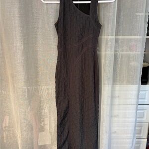 Chic Black Textured Maxi Dress